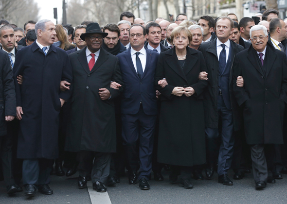 Charlie Hebdo Rally unites Zionist butchers with imperialists leaders and Palestinian   Compradore  